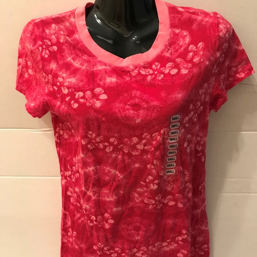 NWT Allen Allen Tie Dye Pink Shirt Size Small